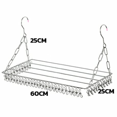 ขนาดราวแขวนผ้าสแตนเลส