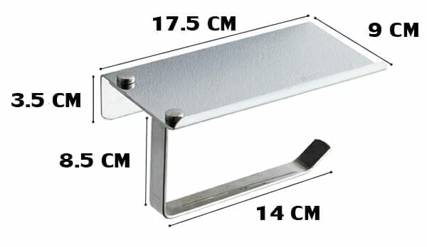 ขนาดของที่แขวนทิชชู่